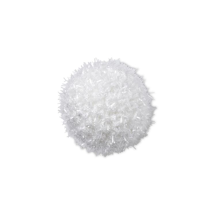 White Metallic Puff Ball