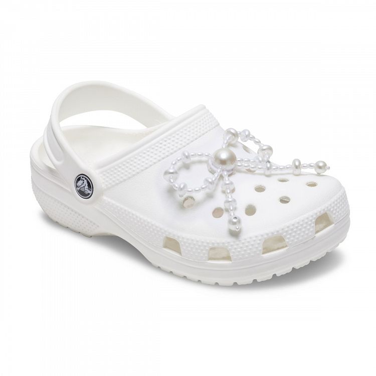 White Large Pearl Beaded Bow