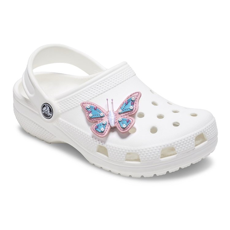 Faux Leather Pink Butterfly