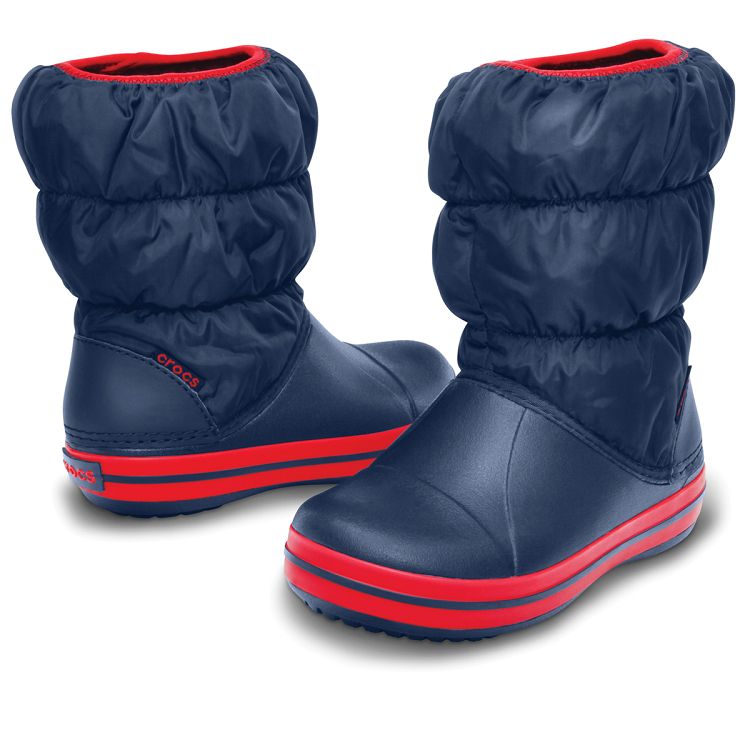 Winter Puff Boot Kids - Navy/Red