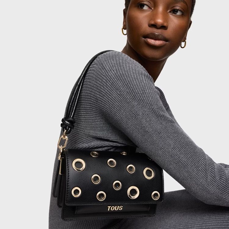 BANDOLERA S. AUDREE EYELETS NEGRO - NEGRO