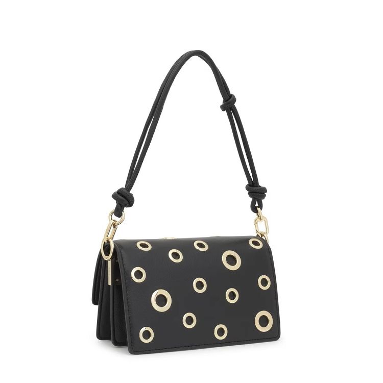 BANDOLERA S. AUDREE EYELETS NEGRO - NEGRO