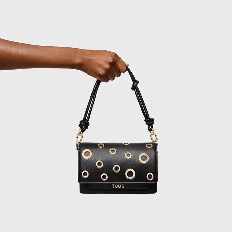 BANDOLERA S. AUDREE EYELETS NEGRO - NEGRO