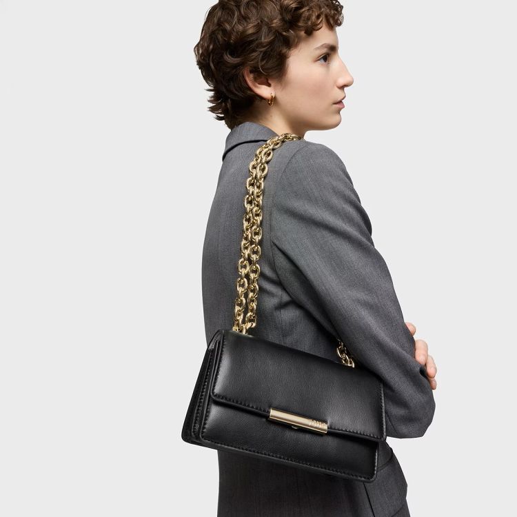 BANDOLERA S. AUDREE LEATHER NEGRO - NEGRO