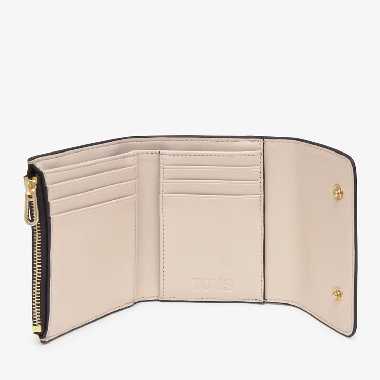 BILLETERA S. FLAP KAOS ICON BEIGE - BEIGE