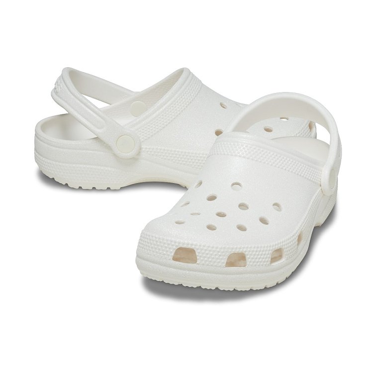 Classic Glitter Clog - White