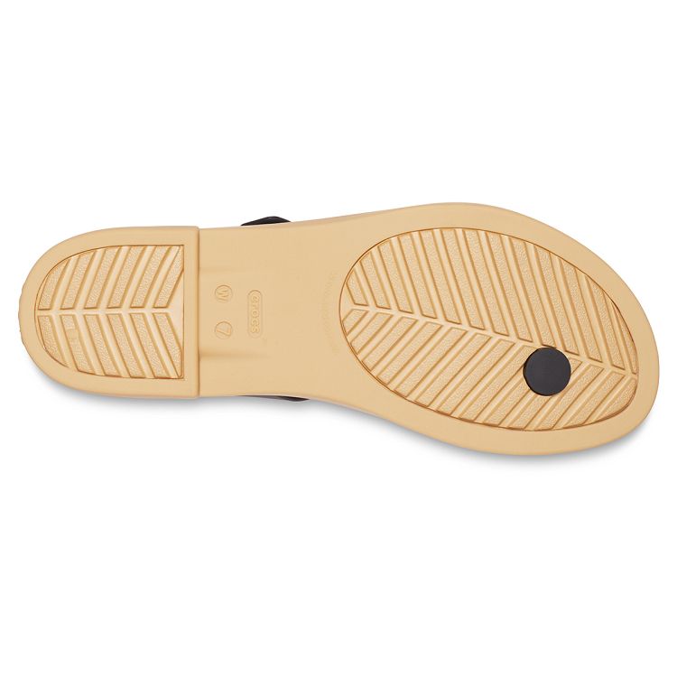 Crocs Tulum Toe Post Sandal W - Black/Tan