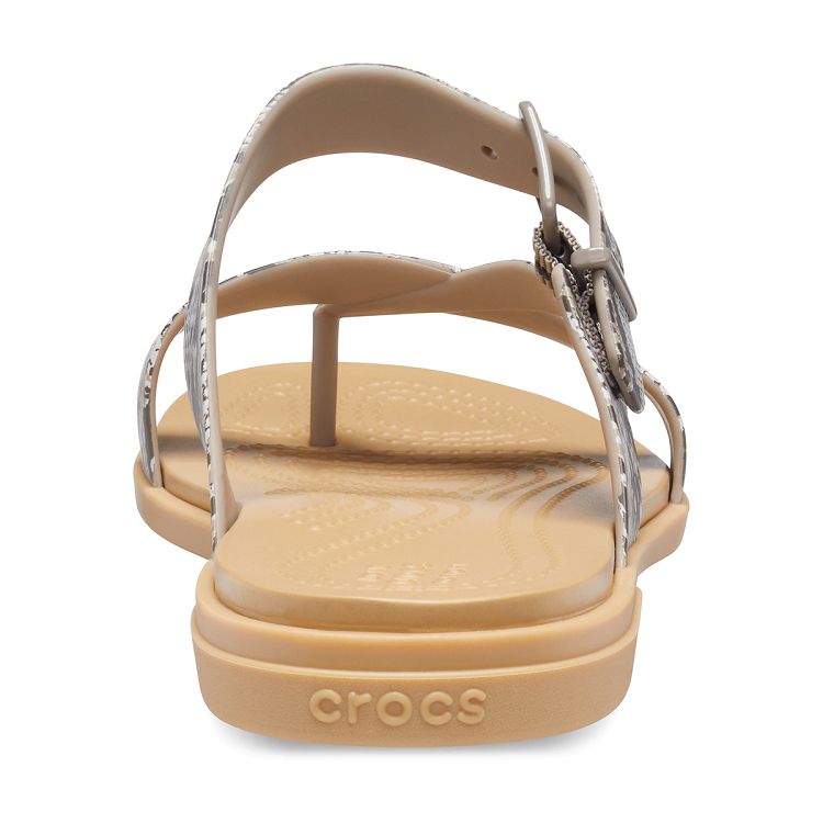 Crocs Tulum Toe Post Sandal W - Mushroom/Stucco