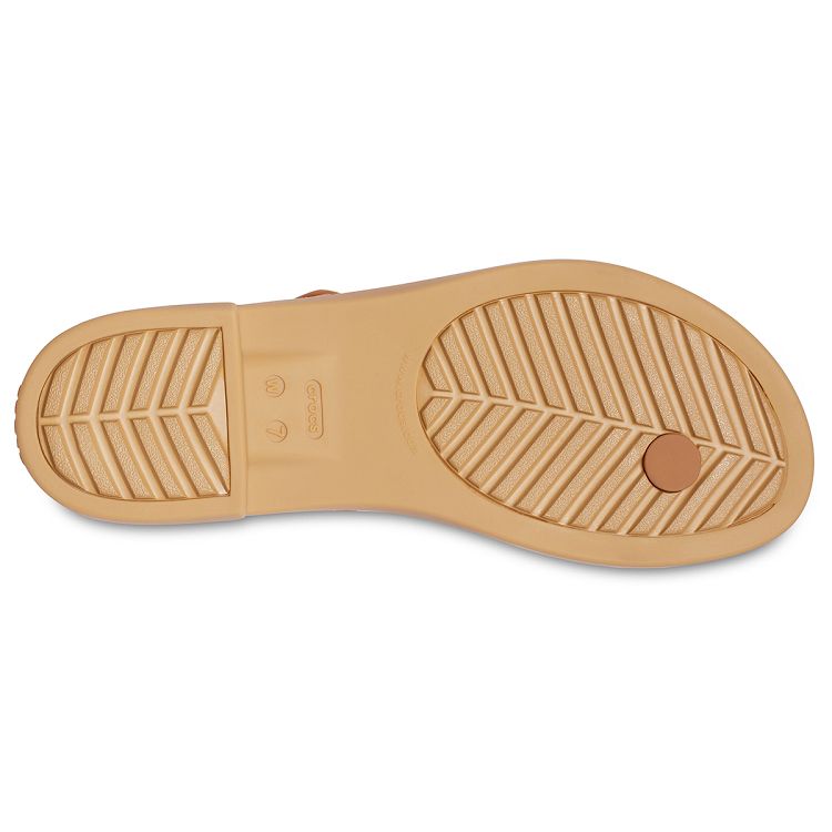 Crocs Tulum Toe Post Sandal W - Dark Gold