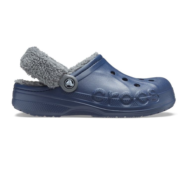 Baya Lined Fuzz Strap Clog - Navy/Slate Grey