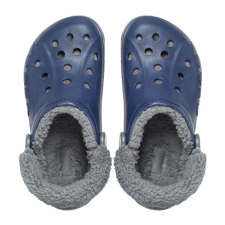 Baya Lined Fuzz Strap Clog - Navy/Slate Grey