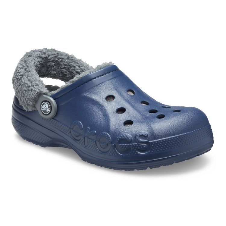 Baya Lined Fuzz Strap Clog - Navy/Slate Grey