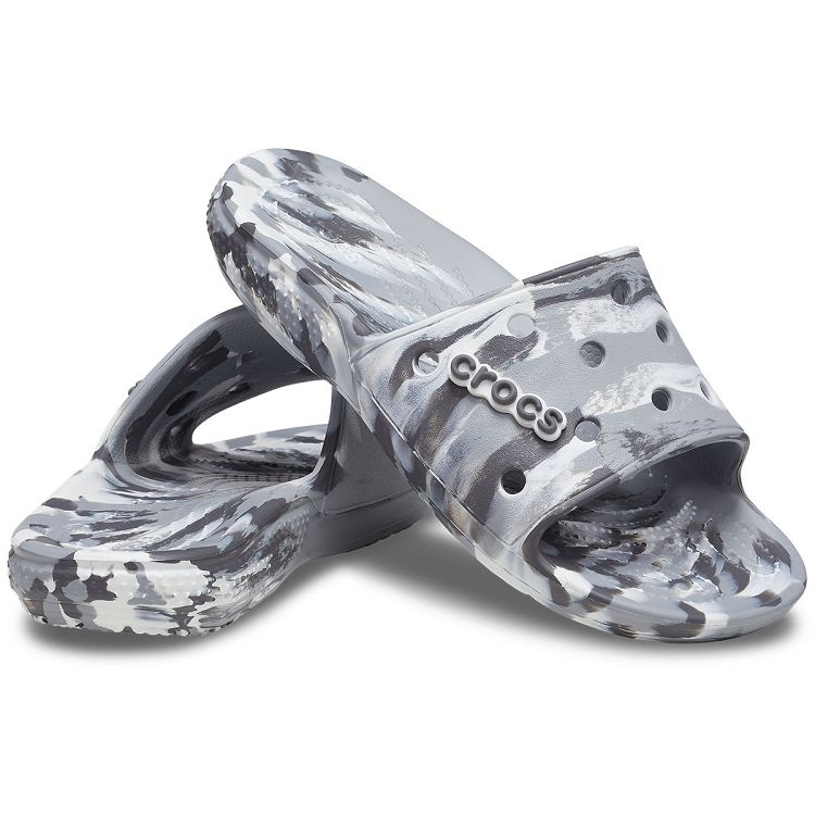 Classic Crocs Marbled Slide - Light Grey/Multi