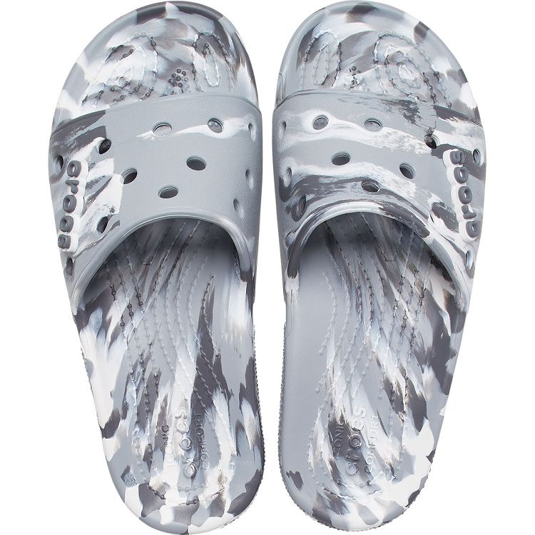 Classic Crocs Marbled Slide - Light Grey/Multi