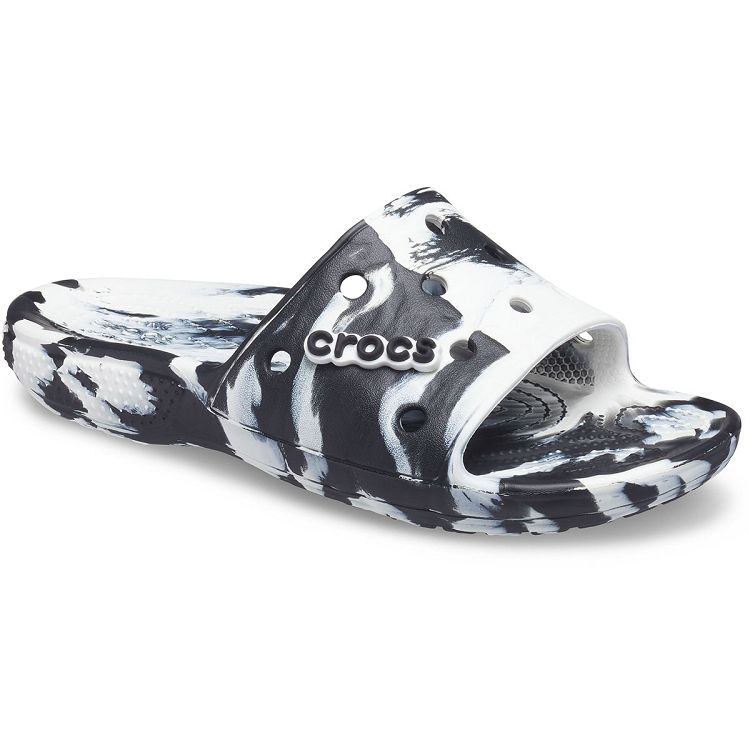 Classic Crocs Marbled Slide - White/Black