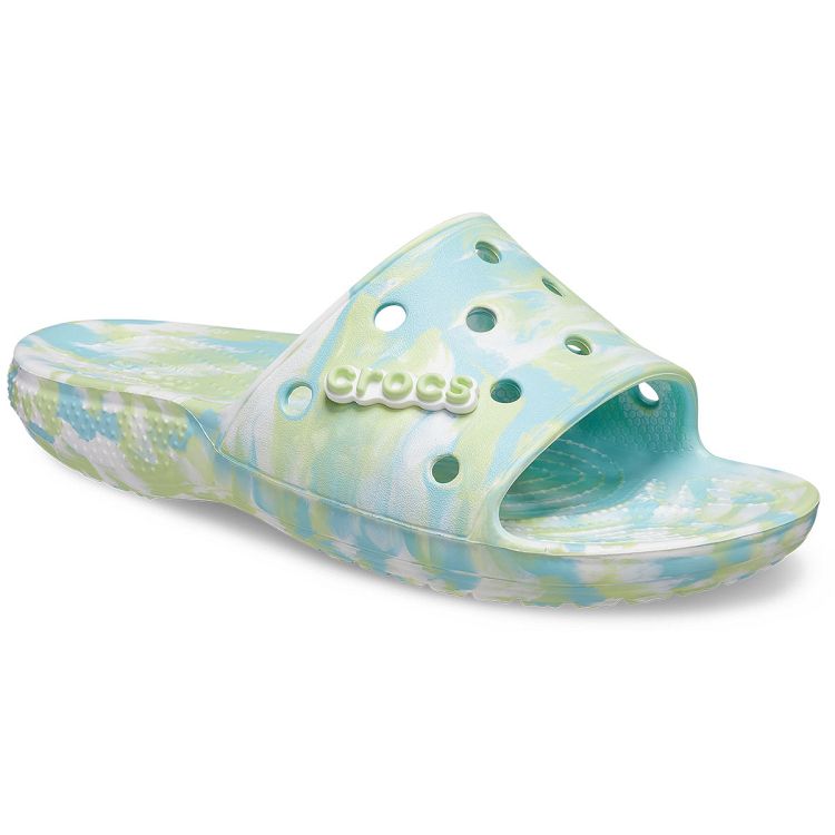Classic Crocs Marbled Slide - Pure Water/Multi