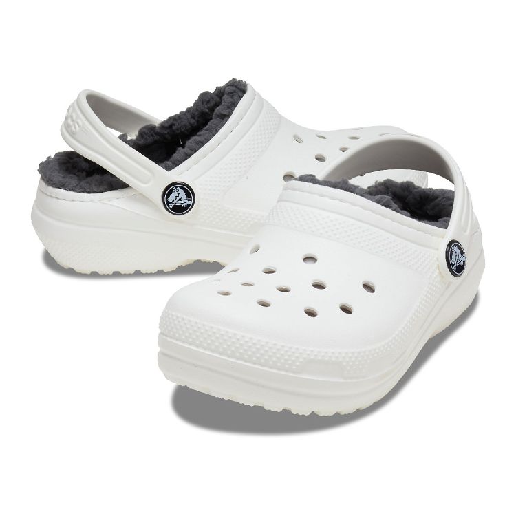 Classic Lined Clog K - White/Grey