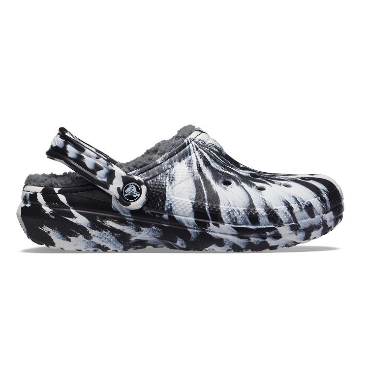 Classic Lined Marbled Clog - White/Black