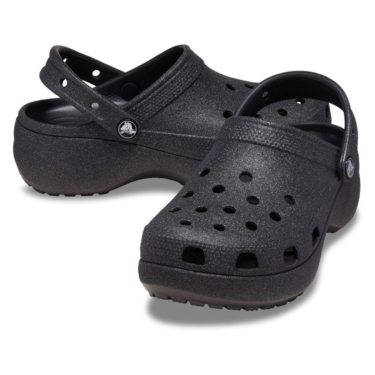 Classic Platform Glitter ClogW - Black
