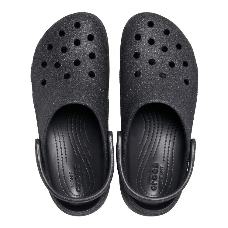 Classic Platform Glitter ClogW - Black