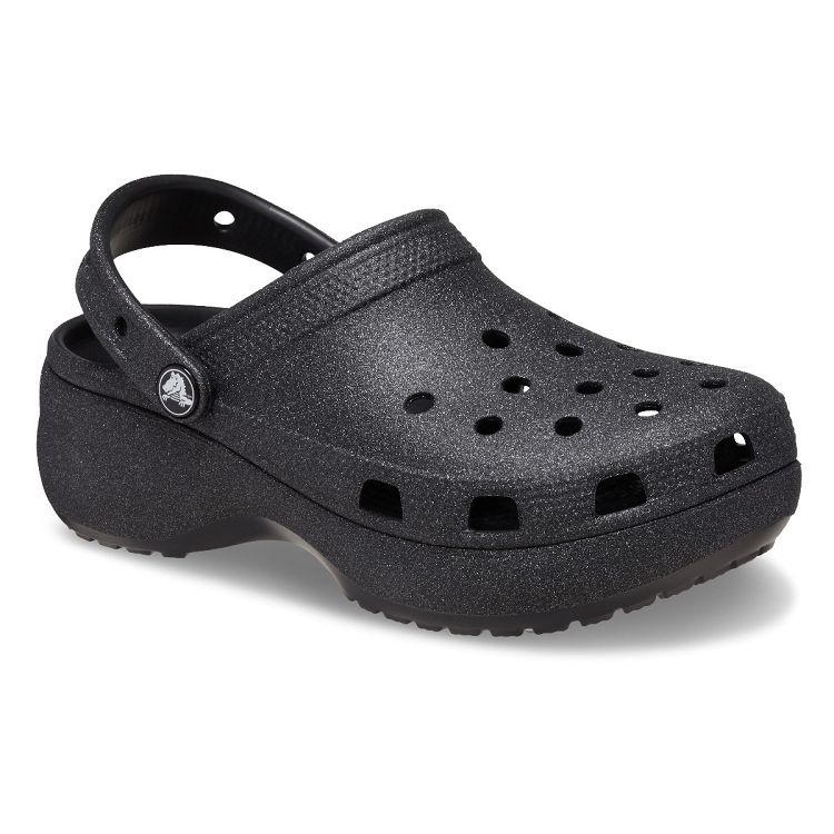 Classic Platform Glitter ClogW - Black