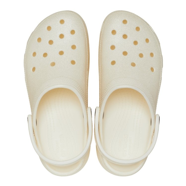 Classic Platform Glitter ClogW - Chalk