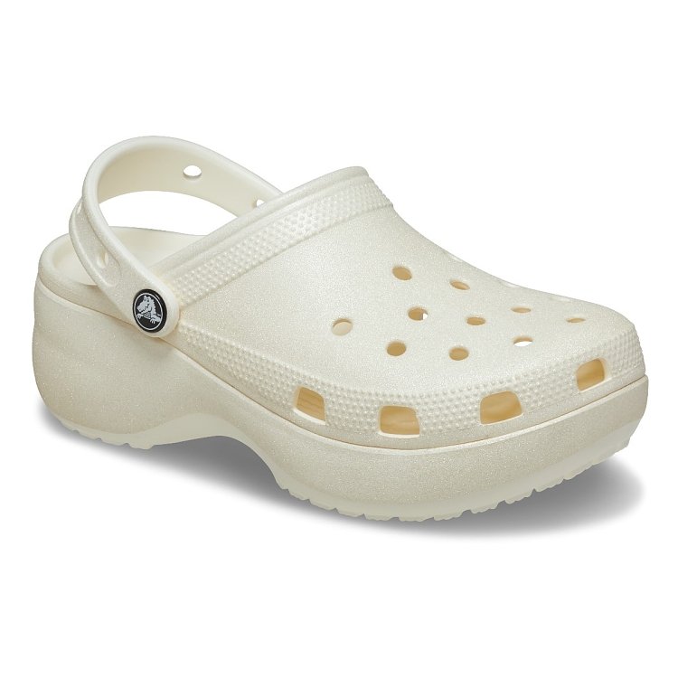 Classic Platform Glitter ClogW - Chalk