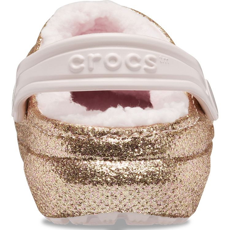 Classic Lined Glitter Clog K - Gold/Barely Pink