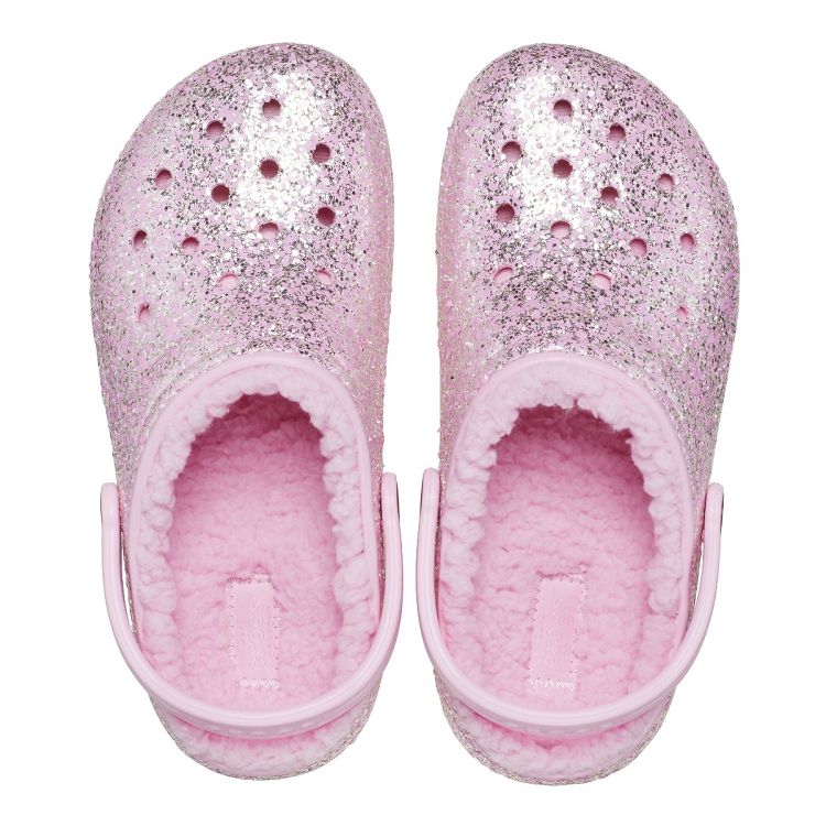 Classic Lined Glitter Clog K - Flamingo