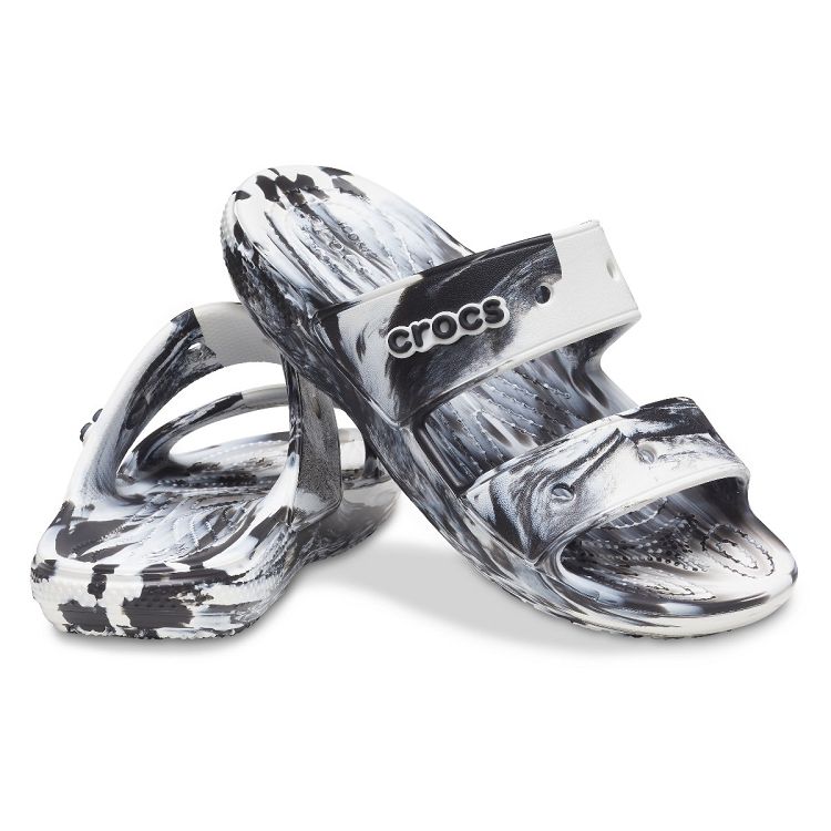 Classic Crocs Marbled Sandal - White/Black
