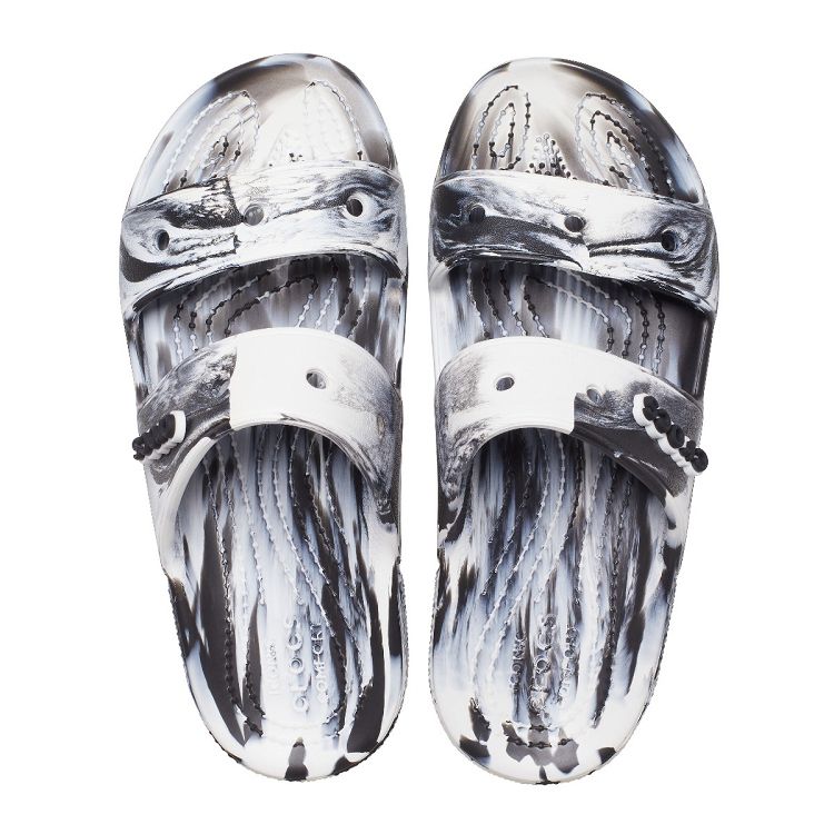 Classic Crocs Marbled Sandal - White/Black