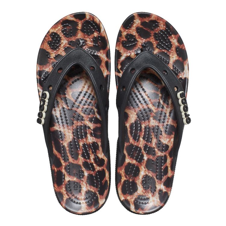 Classic Crocs AnimalRemix Flip - Black/Leopard