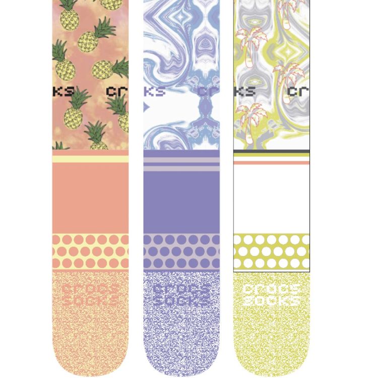 Crocs Socks ACrw RtroRsrt 3Pack - White/Tropical