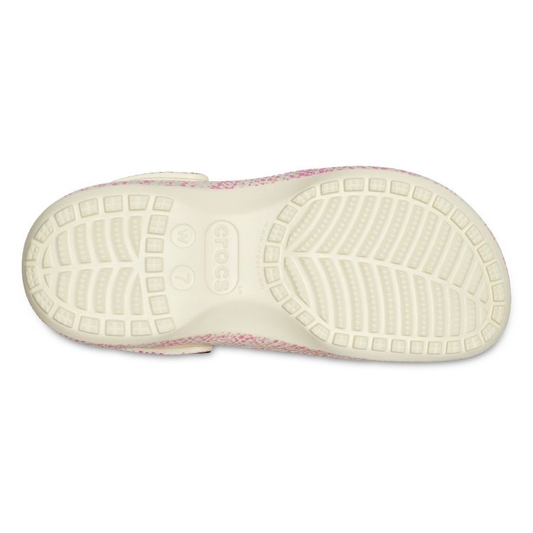 Classic Platform Snake Print Clog W - Bone/Multi