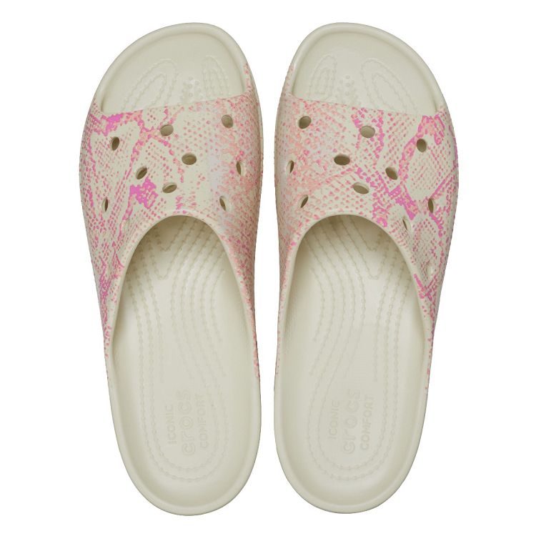 Classic Platform Snake Print SLIDE - Bone/Multi
