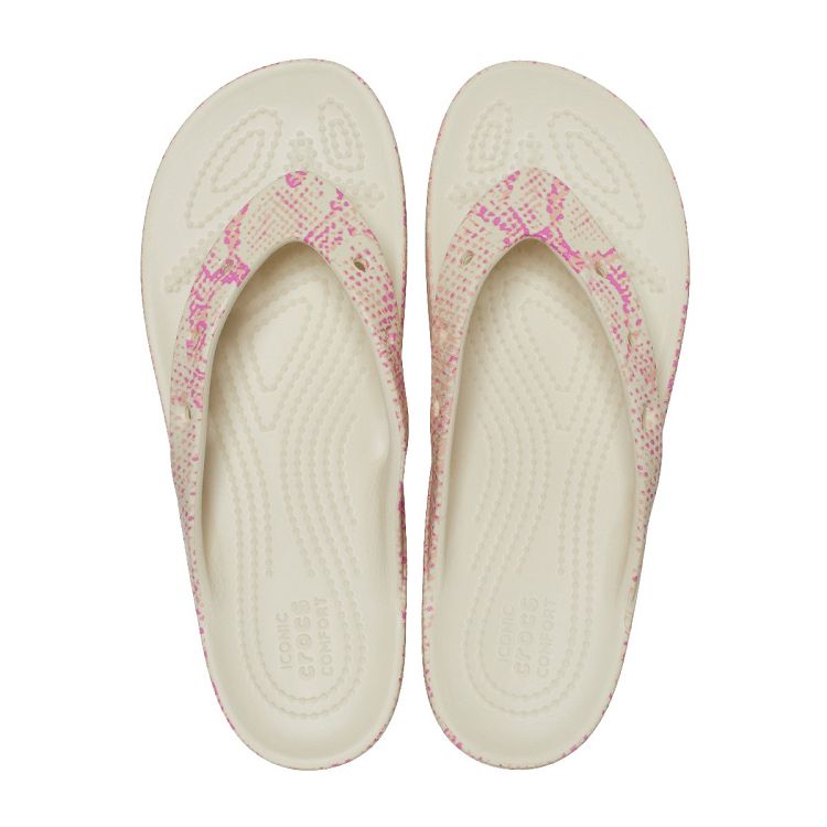 Classic Platform Snake Print Flip - Bone/Multi