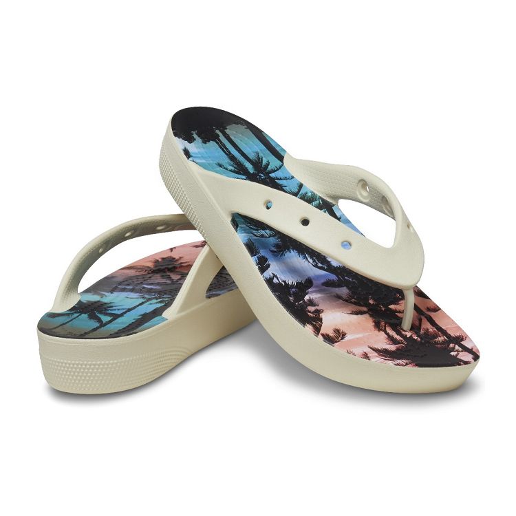 Classic Platform Retro Resort Flip - Bone/Multi