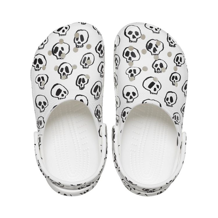 Classic Skull Print Clog K - White/Black