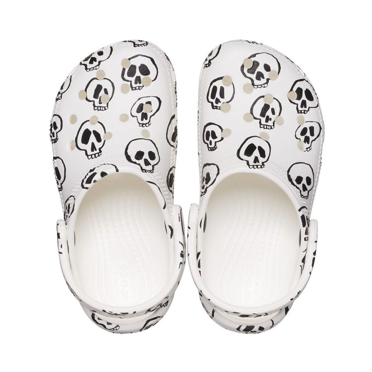Classic Skull Print Clog T - White/Black