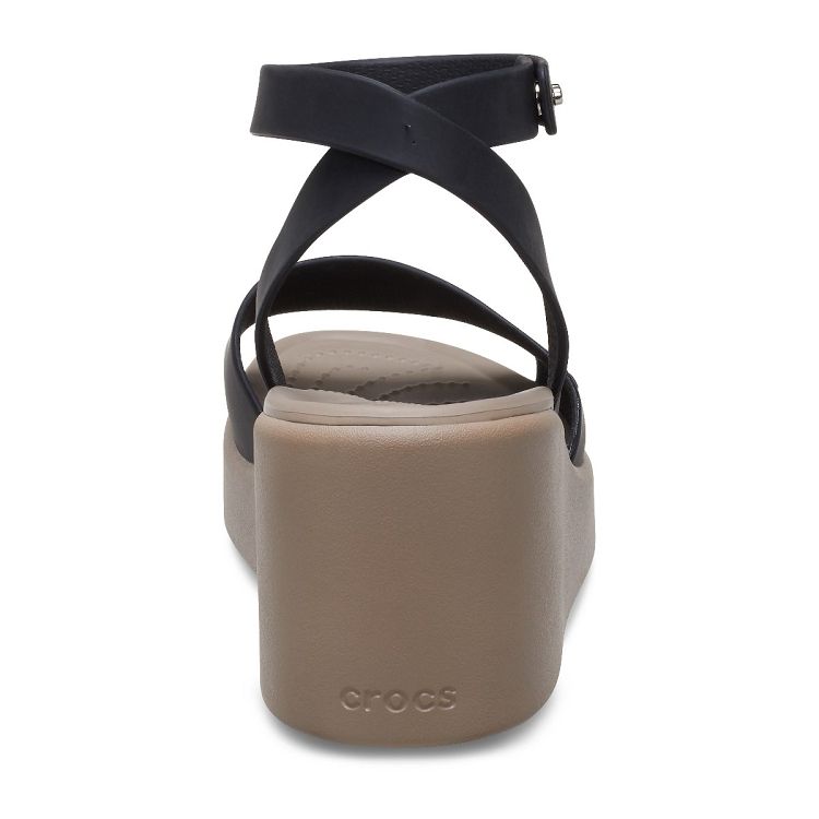 Brooklyn Ankle Strap Wedge - Black/Mushroom