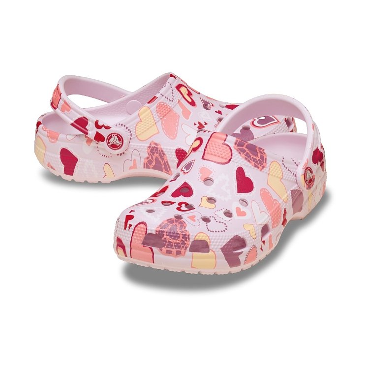 Classic VDay Clog K - Pink Milk/Hearts
