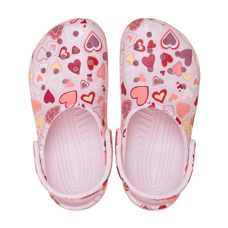 Classic VDay Clog K - Pink Milk/Hearts