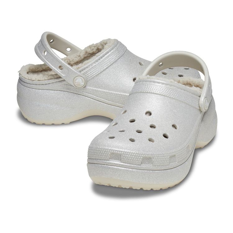 Cls Platform Glitter Lined ClogW - Silver