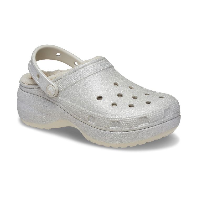 Cls Platform Glitter Lined ClogW - Silver