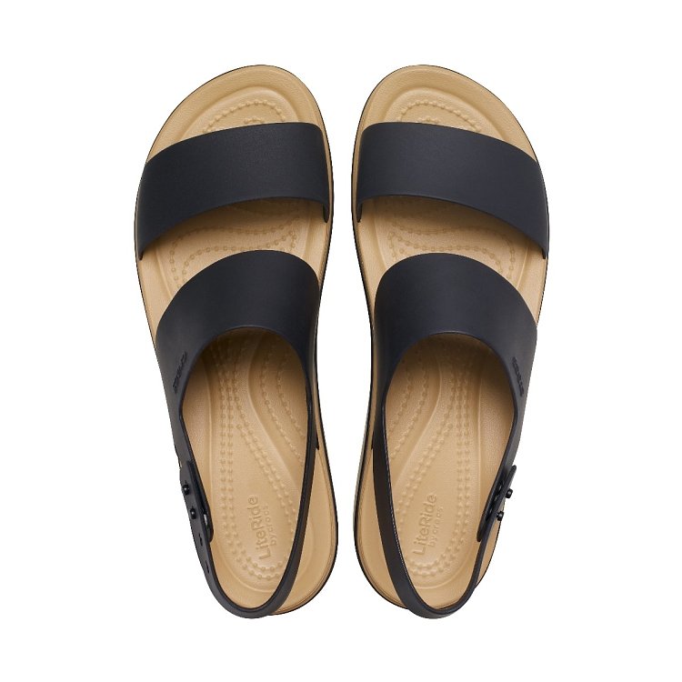 Brooklyn Matte Wrap Low Wedge - Black/Cashew