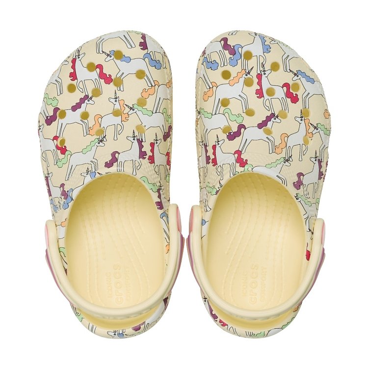 Classic Unicorn Graphic Clog T - Yellow Light