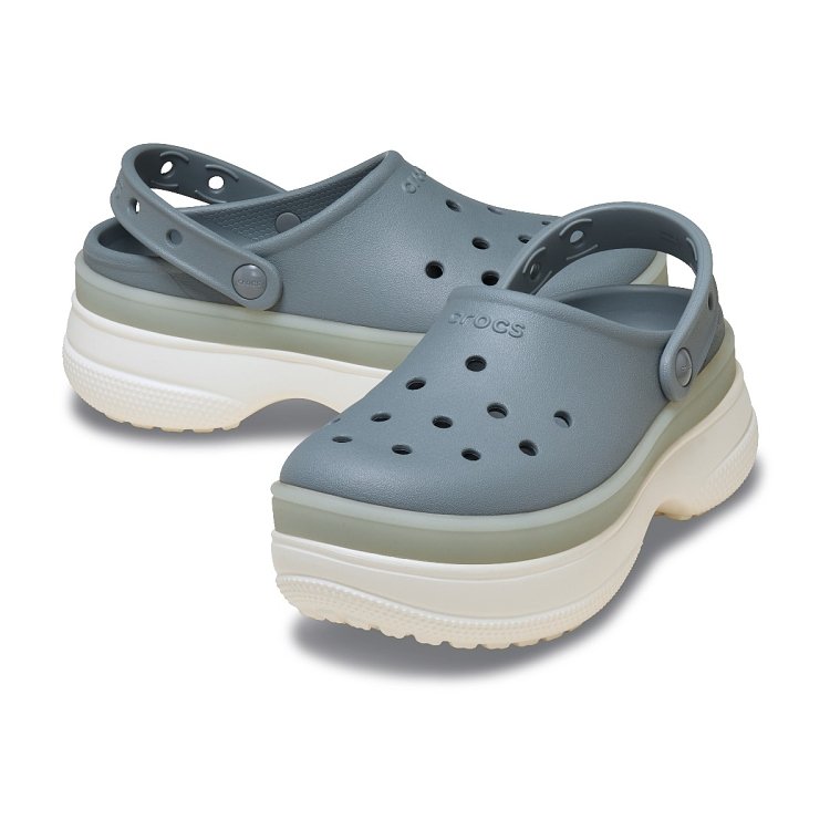 Classic Frosted Stacked Clog - Concrete