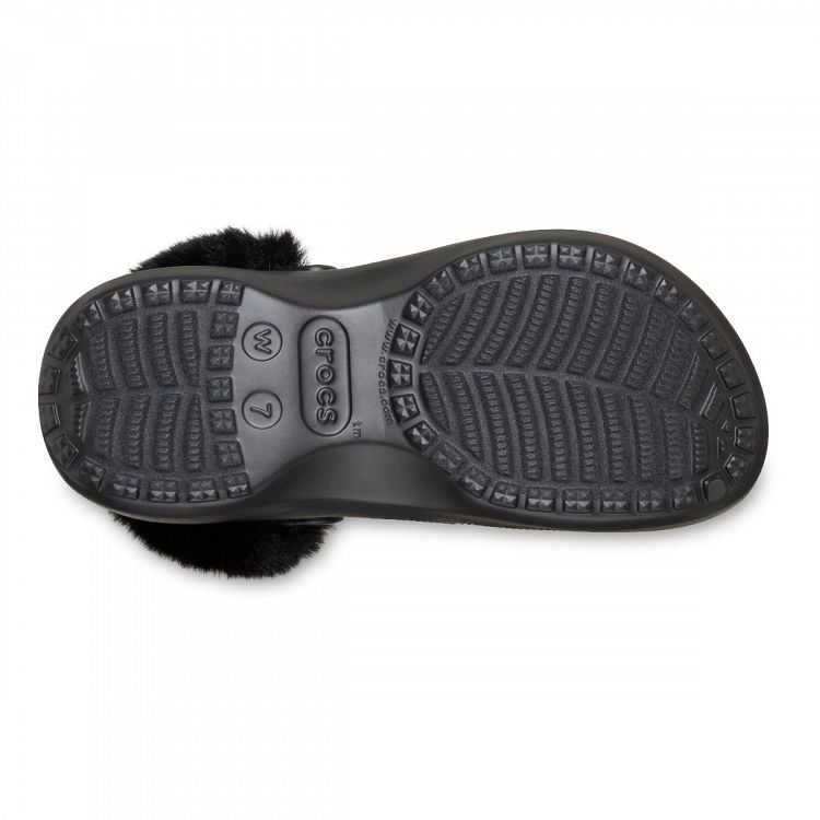Classic Platform Fuzz Lined Clog - Black