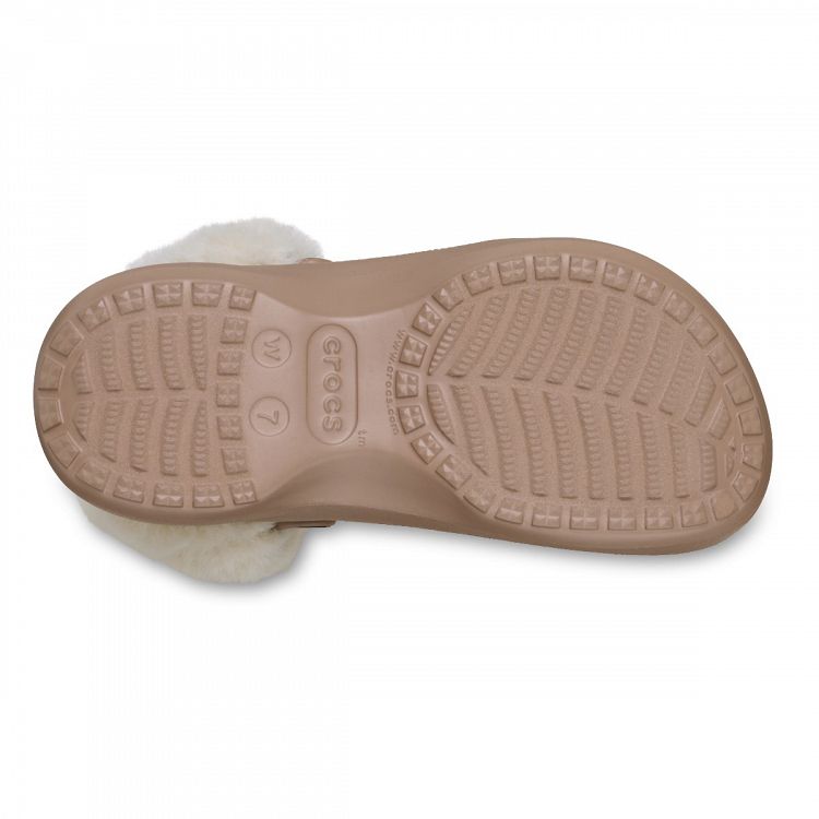 Classic Platform Fuzz Lined Clog - Latte