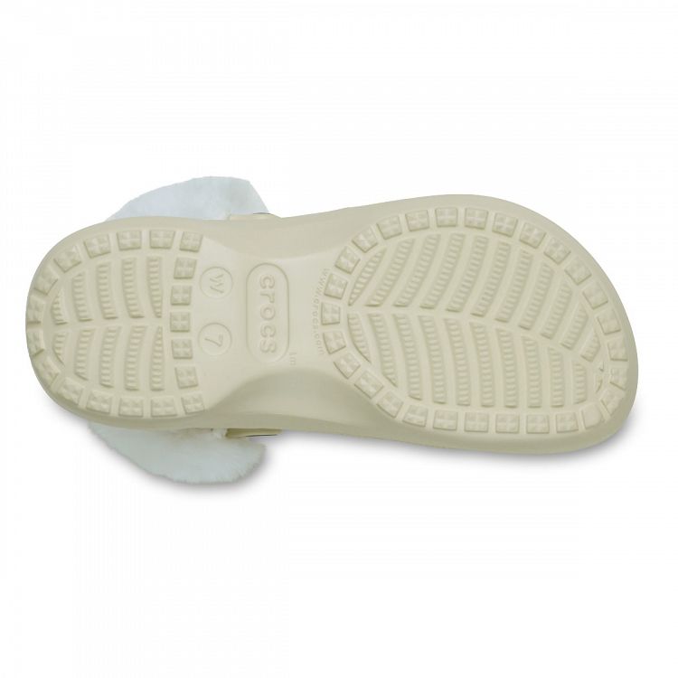 Classic Platform Fuzz Lined Clog - Bone